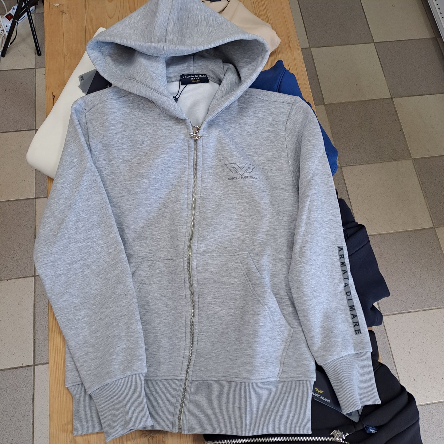 Felpa con zip e cappuccio Armata di Mare